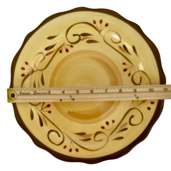 Home Trends Italian Villa Stoneware Dinner Plates Set Of 2 Berries Scrolls - Picture 4 of 5